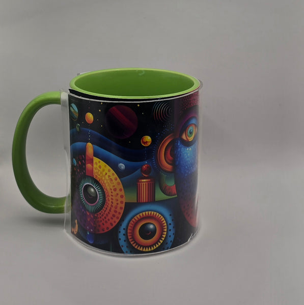 Psychedelic Design Mug Green