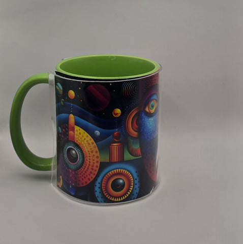 Psychedelic Design Mug Green