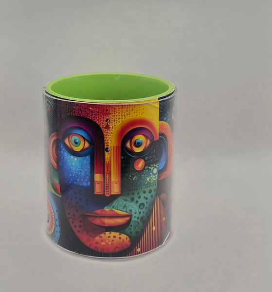 Psychedelic Design Mug Green