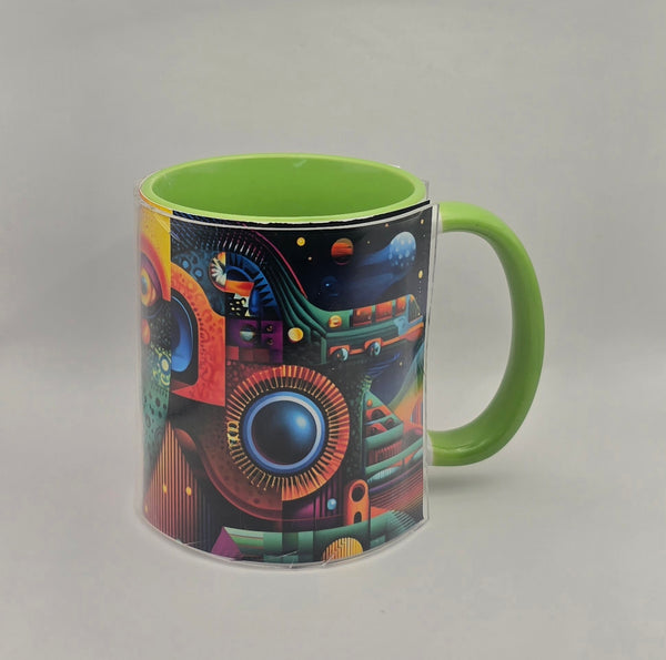 Psychedelic Design Mug Green