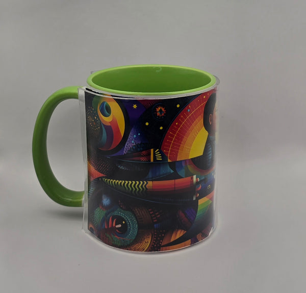 Psychedelic Design Mug Green