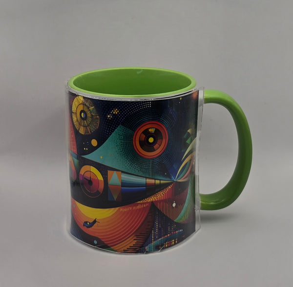 Psychedelic Design Mug Green