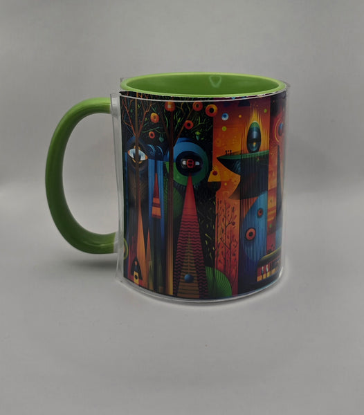 Psychedelic Design Mug Green