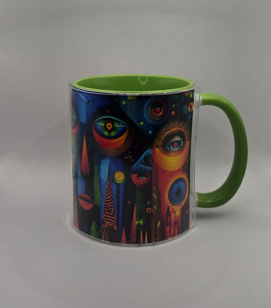 Psychedelic Design Mug Green