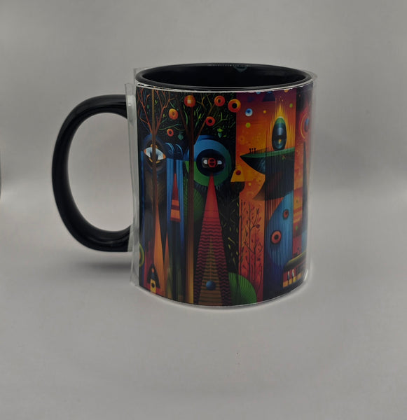 Psychedelic Design Mug Black
