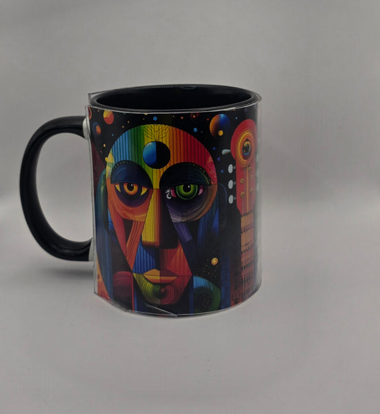 Psychedelic Design Mug Black