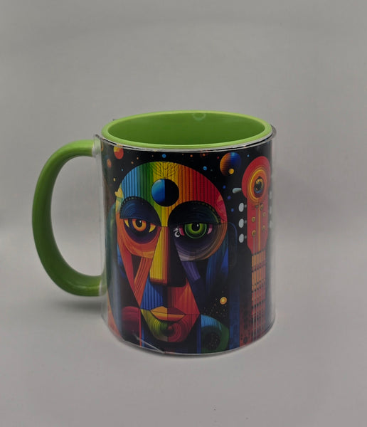 Psychedelic Design Mug Green