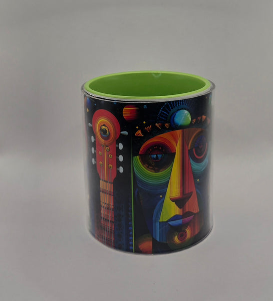 Psychedelic Design Mug Green