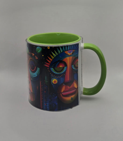 Psychedelic Design Mug Green