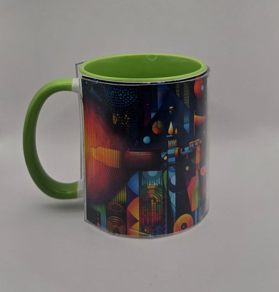 Psychedelic Design Mug Green