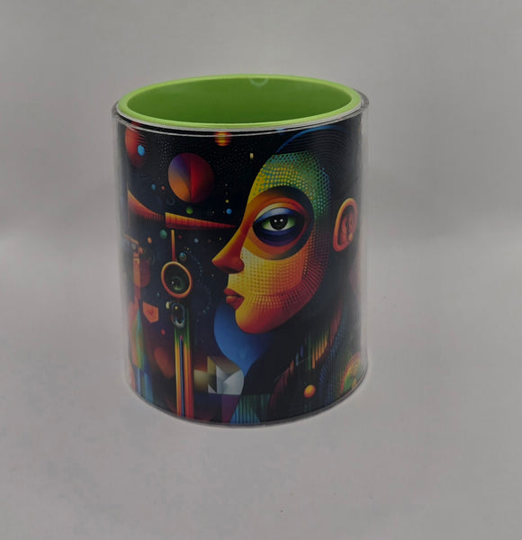 Psychedelic Design Mug Green