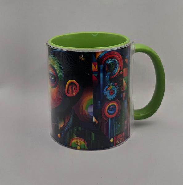 Psychedelic Design Mug Green