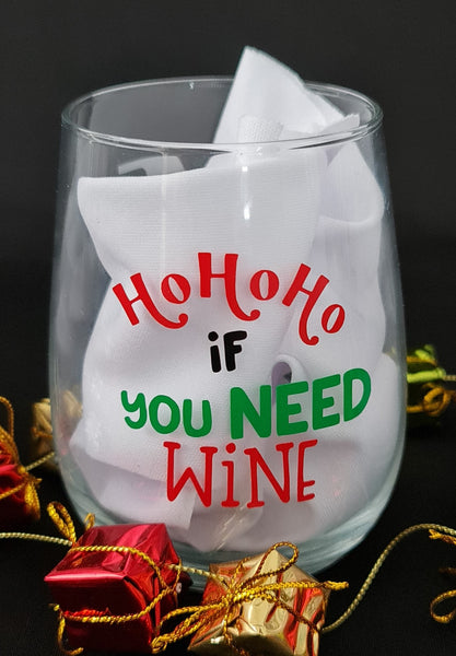 Stemless Christmas Wine Glasses