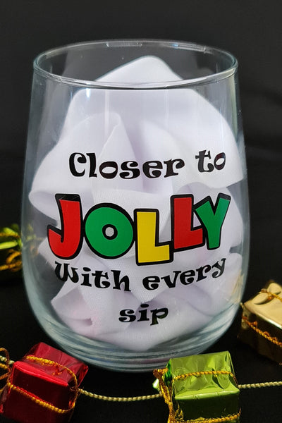 Stemless Christmas Wine Glasses