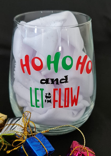 Stemless Christmas Wine Glasses