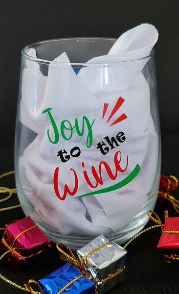 Stemless Christmas Wine Glasses